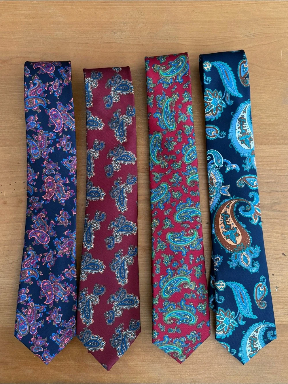Men’s necktie bundle neon pink navy Turquoise blue red paisley suit tie NEW
